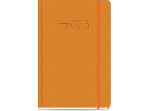 Ημερολόγιο ημερήσιο The Writing Fields All Times 320 14x21cm 2023 με λάστιχο ημιεύκαμπτo εξώφυλλο από ματ δερματίνη πορτοκαλί